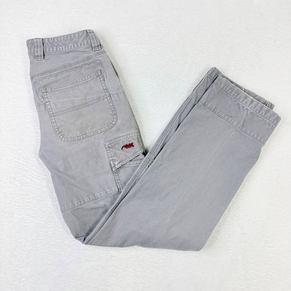 Mountain Khakis Jackson Hole Slim Fit Gray Double Knee Canvas Pants Mens 31x32
